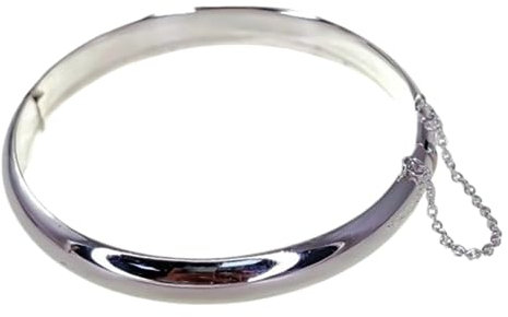 Pulsera Media Caña en Plata Lisa de 7 Mm.si Eres una Mujer Que Adora Las Joyas atemporales