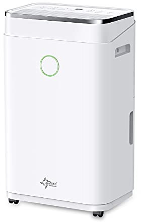 SUNTEC Déshumidificateur Electrique DryFix Silencieux/Pour des pièces jusqu'à 63 m², capacité de déshumidification=12l/16l/20l/30l/jour, fonction de purification d'air, sèche linge 20 Design 20 l/j