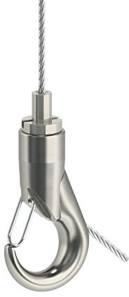 5x Haken-Gripper | Drahtseilhalter, mit Aushängesicherung, für Seil ø1,2mm-ø2,0mm