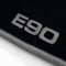 Autoteppich Stylers ATS-Q300_E90-502 Passgenaue Velours Fußmatten mit Logo Stick (E90) und Rand in Silbergrau