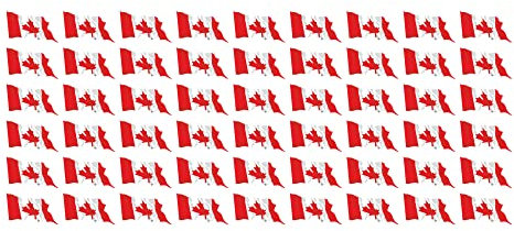 Set di mini bandiere - 20 x 12 mm - Adesivi autoadesivi - Canada - Adesivi per ufficio, scuola e casa - 54 pezzi