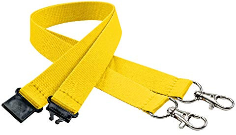 linie zwo ®, 10er Pack Schlüsselbänder 20 mm, 2x easy going Haken, Sicherheitsverschluss, Gelb