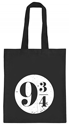 Shirtstreet Fanartikel Fan Kult Film natur Jutebeutel Stoffbeutel Tote Bag Kreis Harry 9 3/4, Größe: onesize,schwarz natur