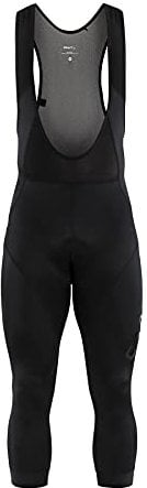 Craft CORE Essence Bib Knickers M Herren Fahrradhose 3/4 mit Träger – Schwarz – XXL – Gepolsterte Bib-Knicker mit Kompression und Infinity C3 Pad