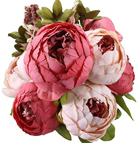 Veryhome Vintage Artificial Peony Seta Fiori Mazzi Decorazione di Cerimonia Nuziale Tavolo da Cucina Cucina Giardino da Giardino Piante da Giardino