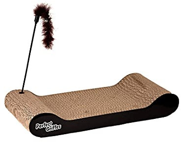 Venteo Grattoir pour Chats Perfect Griffes Tapis a gratter pour Griffes - en Carton - Adulte - avec Herbe à Chat et plumeau