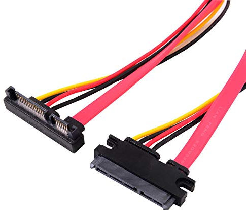 Cavo di prolunga di alimentazione dati maschio-femmina SATA III angolato SATA III 3.0 7 + 15 22 pin Cablecc da 30 cm