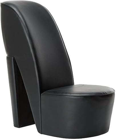 vidaXL Stuhl in Schuhform, hohe Absätze, Kunstleder, Schwarz