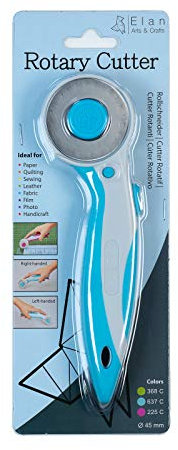 Elan Cutter Rotanti Blu, Rotary Cutter per Tessuti, una Rotella Taglia Stoffa, Taglierina Rotante Professionale, Taglierino per Stoffa, Rotary Cutter, Taglierina per Tessuti e Cutter Rotativo 45mm