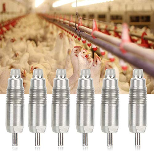 Atyhao 6 STK Automatische Hühnertränke, Edelstahl Geflügel Henne Trinknippel Trinker Feeder