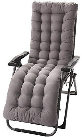 Lpimbgr Matelas Coussin pour Bain de Soleil Chaise Longue, Jardin Extérieur Doux Pliable,160 * 48 * 8 cm (Gris)