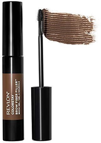 Revlon ColorStay Brow Fiber Filler, Longwearing & Volumizing Waterproof Eyebrow Gel, 303 Medium Brown, 0.23 fl. oz.