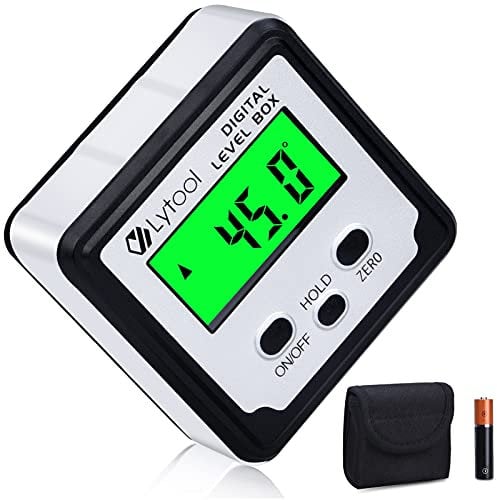 Lytool Inclinometro Digitale,Goniometro Digitale Magnetico,Livella Digitale, Angolometro Professionale 2 * 180 °, LED Schermo, per Falegnameria Edilizia Auto