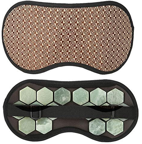 Jade Augenmaske Anti Aging mit Kühl Effekt - Edelstein Massagegerät für Gesicht und Augen - Atmungsaktive Schlafmaske für Entspannung und erholsamen Schlaf