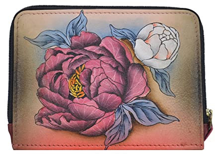 Anna by Anuschka Damen Handbemalte Geldbörse aus echtem Leder, Blumige Grace, Einheitsgröße