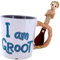 DisneyParks Exklusiv - Keramik Kaffeetasse mit Löffel - I Am Groot, weiß, braun, grün