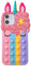 Asgens Pop Bubbles Case for iPhone 11, Cute Lovely Cartoon Unicorn Rainbow Pop Shockproof Silicone Soft Phone Case for Apple iPhone 11 6.1 inch