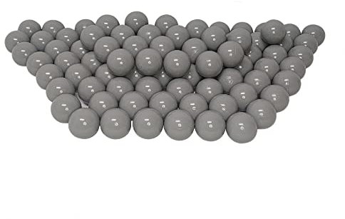 100 Bio Bällebad Bälle aus nachwachsenden Zuckerrohrrohstoffen (7cm Ø, Grau 14)