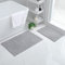 smiry Non Slip Chenille Bath Mat Set, Pack of 2, Extra Absorbent Soft Bathroom Mat Sets 2 Piece, Machine-Washable Quick Dry Bath Rug, 40 x 60 cm + 50 x 80 cm, Grey