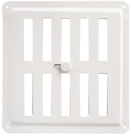 Rejilla de Ventilación Metálica Blanca RAL 9016 | Regulable con Sistema Abierto-Cerrado | Pintura en Polvo | Rejilla Ajustable para Pared o Techo 15 x 15 cm.