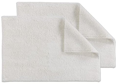 Schöner Wohnen Kollektion Badteppich einfarbig Creme - 2er Set 67 x 110 cm – waschbare Badematte rutschfest Badezimmer - 100% Baumwolle – Duschvorleger Trockner geeignet