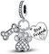 BEEUVIP Damen Pfote Knochen Freund baumeln Charm Anhänger für Armband 925 Sterling Silber Geburtsstein Charms Beads passend für Armband