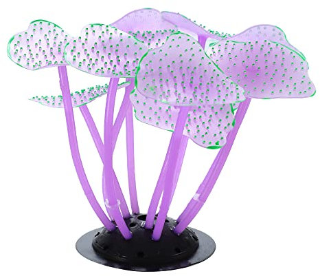 VOCOSTE Aquarium Pflanzen Künstlich Wasserpflanzen Plastik Kunstpflanzen Korallen Dekoration Ornament Sicher Lila