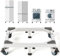 CHINCHILLA Heavy Duty All Stainless Steel Mobile Fridge Stand Base, Washing Machine Stand with Wheels, Adjustable Furniture Dolly for Washer, Refrigerator and Dryer（large）