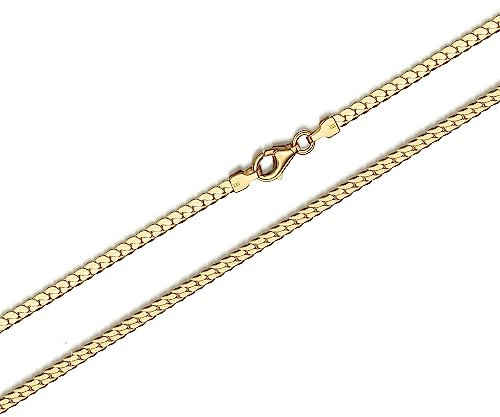 Generisch Echtgold 8 kt 333 Gold Goldkette Panzerkette Halskette Kette Collier Schmuck verschiedene Breiten und Längen (45.00, Breite 2,5 mm)