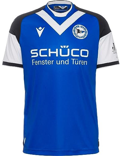 Macron Herren Fußballtrikot Arminia Bielefeld 23-24 Heim blau-schwarz-weiß M