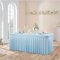 NSSONBEN 1-Pack Baby Blau Spandex Rechteck Tischdecke, 180 x 76 cm, Faltenfreie Stretch Tischdecke mit Rock für Bankett, Party, Hochzeit, Geburtstag, Meeting, Outdoor-Messen