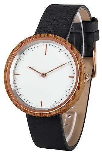 Zeit-Bar Armbanduhr für Damen Slim Line, Holzgehäuse