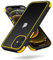 MobNano Ultra Thin Hybrid Clear for iPhone 12 Case, iPhone 12 Pro Case Silicone Shockproof Bumper, Transparent hard Slim Back, Camera Protection, 360 Full Body Indestructible Phone cover Black Yellow