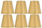 Lot de 6 petits abat-jours en tissu pour lampe chandelier à clipser pour lampe de table ou lampe murale, 14 x 13 x 9 cm (doré PX153)