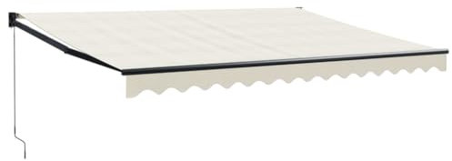 vidaXL Toldo retráctil Aluminio y Tela Color Crema 4x3 m, toldo, toldo de Patio, toldo de jardín, toldo para Puertas, toldo de terraza