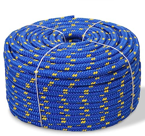 SKM Corde bateau en polypropylène 12 mm 50 m bleu, poids : 3,38 kg, 91297