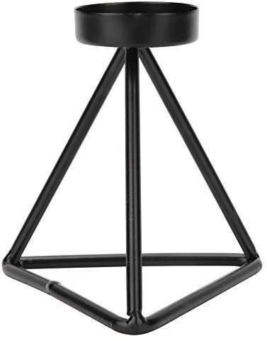UIYIHIF Einkopfiger, Innovativer Schwarzer Kerzenhalter aus Eisen, Kerzenhalter aus Metall, Europäischer Stil, Hochzeitskerzenhalter für Weihnachten, Kirche, Hochzeit, Party, Urlaub,(S 27x20,5x7,7cm)