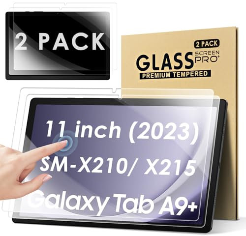 KATUMO Screen Protector For Samsung Galaxy Tab A9 Plus + 11 inch 2023 (SM-X210/ SM-X216/ SM-X218) HD Clear Scratch Resistant Tempered Glass Film 2 Pack