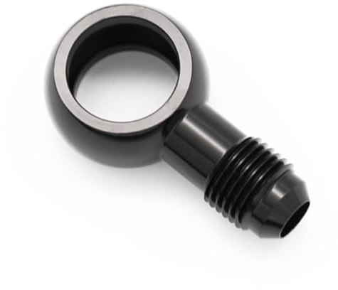 KRD PERFORMANCE Black Aluminum Fuel Banjo fitting - M16 16.5mm ID Banjo hole to 6AN 9/16x18 UNF Male Flare Adapter, Designed for Bosch 044 Fuel Pump