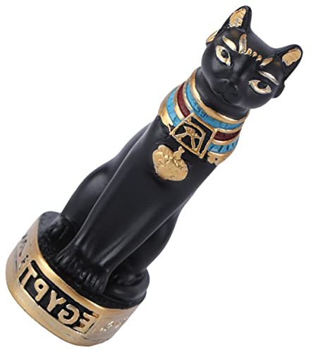 WOFASHPURET Ägyptische Katzenstatue Aus Harz Als Schreibtischdekor Katzenfigur Im Retro-Stil Für Heimdekoration Miniaturfiguren Zum Basteln