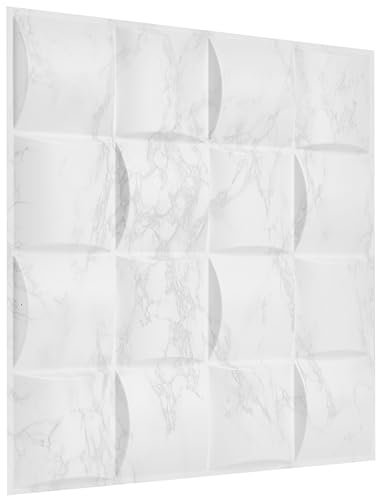 NOVECRAFTO Lattice Effect 3D Wall Panels - 14 Sheets Covering - 3.5 sqm | 37.67 sqf Interior Cladding Set | 3D Wall Tiles Square Grid Lattice Design in Light Grey - Each Panel Size 19.6 x 19.6