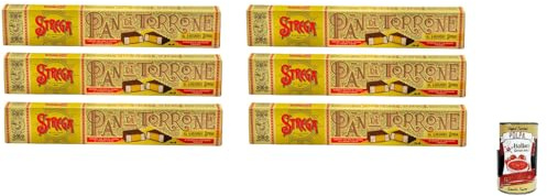Italian Gourmet di Torrone Strega torrone nougat Brot dolce 6 x 150g | Spezialität morbida con miele e frutta secca, Stücke da condividere, Gesamtnettogewicht 900 g + Kostenlos Polpa 400g