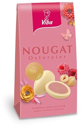 Viba Nougat Eier Beutel, 114 g (Himbeer Nougat)