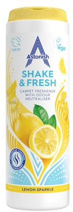 Astonish Shake & Fresh Carpet Freshener, Eliminates Odours, Lemon Sparkle, 350g
