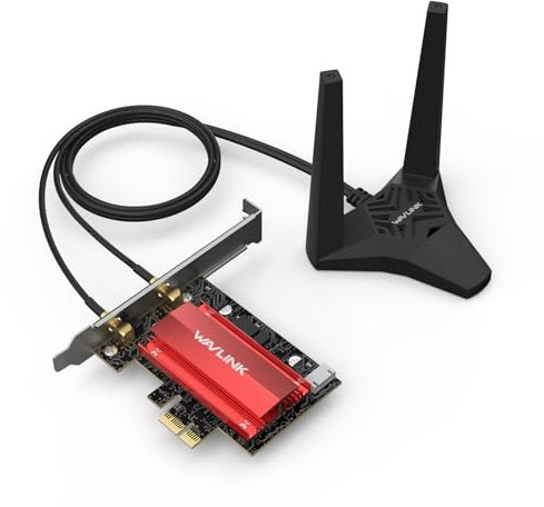 WAVLINK WiFi 7 PCIe Network Card BE8800 for Desktop PC, Tri-Band BE200 Wireless Adapter with Bluetooth 5.4, MU-MIMO, WPA3, for Windows 10/11(64bit),Not Supports AMD Motherboard