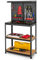 GYMAX Établi Atelier Garage 81x41x155cm, 13 Accessoires de Suspension, Robuste en Métal, Grand Rangement d'Outils, Panneau Perforé, Poste de Travail, 2 Étagères Ouvertes