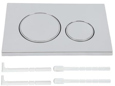 Betätigungsplatte, Betätigungsplatte Sigma 20, Tankpanel für verdeckten Tank, Toiletten-Tankschalter, Betätigung von vorne, Drückerstangen schallgedämmt (Silber)