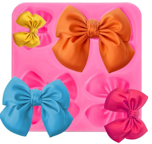 salbsever Schleifen Schokoladen Form Fondant Formen Silikon Bowknot Mini Silikonform Bowknot Backen Fondant Formen für Cupcake Topper DIY Bastelprojekte Geburtstagskuchen