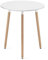 Home Collective Esszimmertisch Runder weißer Esstisch mit Beinen aus Naturbuche, 60 cm Durchmesser - Modernes und ergonomisches Design für Küche, Esszimmer, Wohnzimmer - Langlebige MDF-Platte