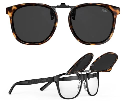Goiteia Übergroße Sonnenbrille zum Anklipsen über Korrekturbrillen für Damen, Modisches Rahmendesign zum diskreten Verbergen Ihrer Brille, Einfaches Aufsetzen und Abnehmen mit einer Hand